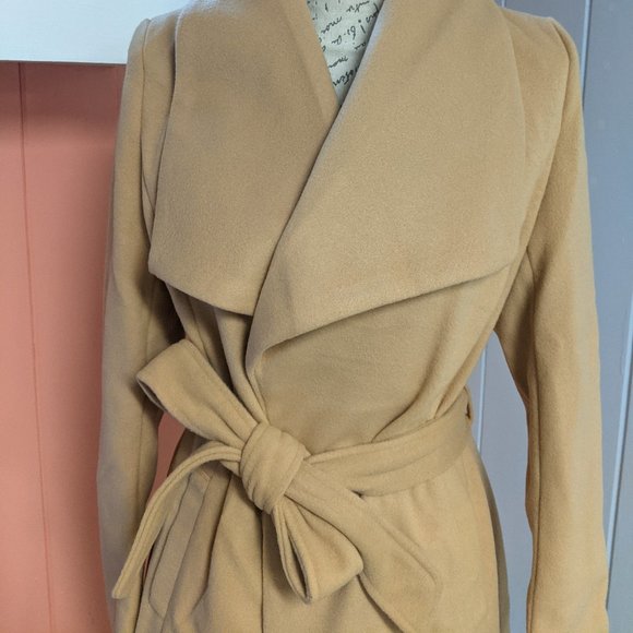 SOFT WIDE LAPEL WAIST TIE COAT - Picture 7 of 9